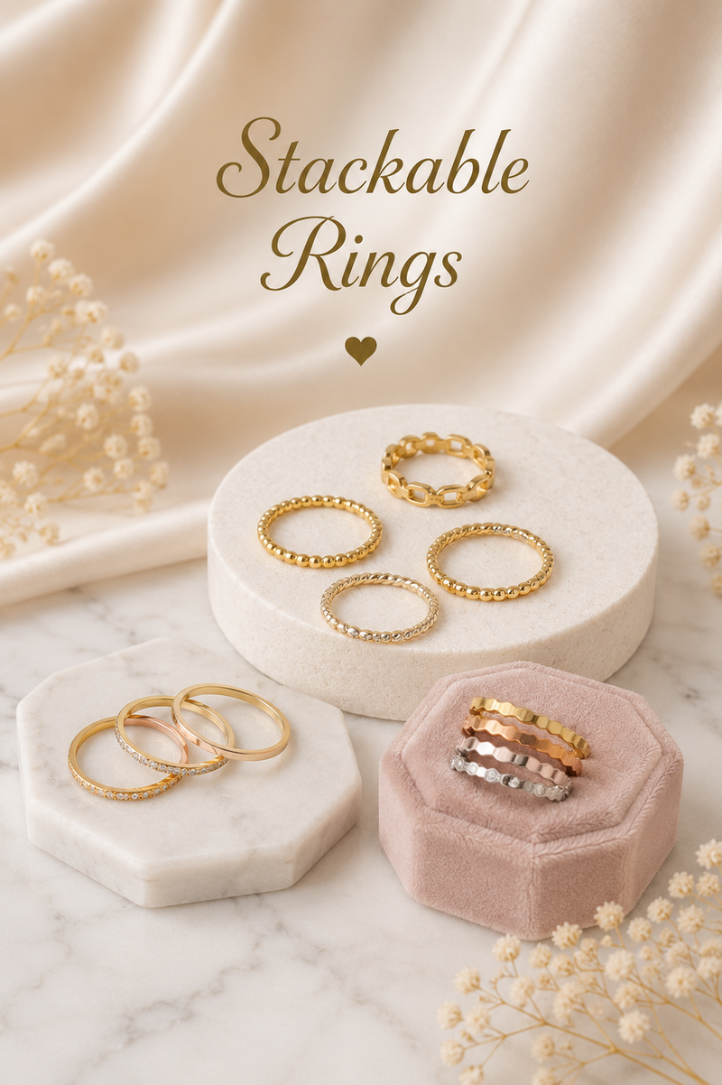 Stackable Rings | Thin Gold Stacking Rings India — SIOBHÁN