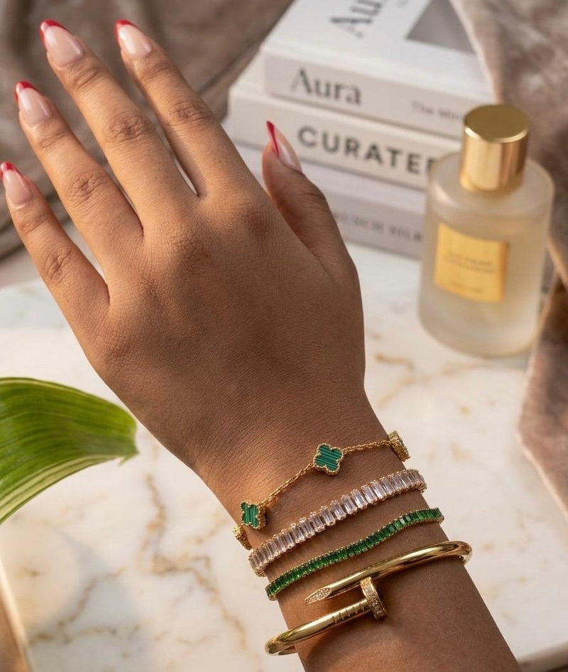 Gold Stacked Snake Chain Bracelet Set - Bracelets collection