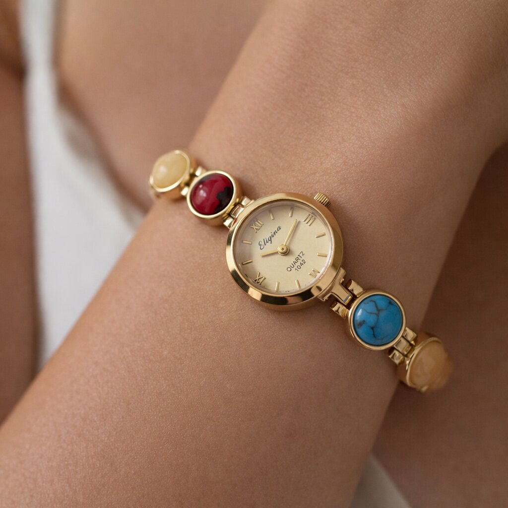 Vintage High-end Colorful Bracelet Watch — anti-tarnish fashion watch India — SIOBHÁN