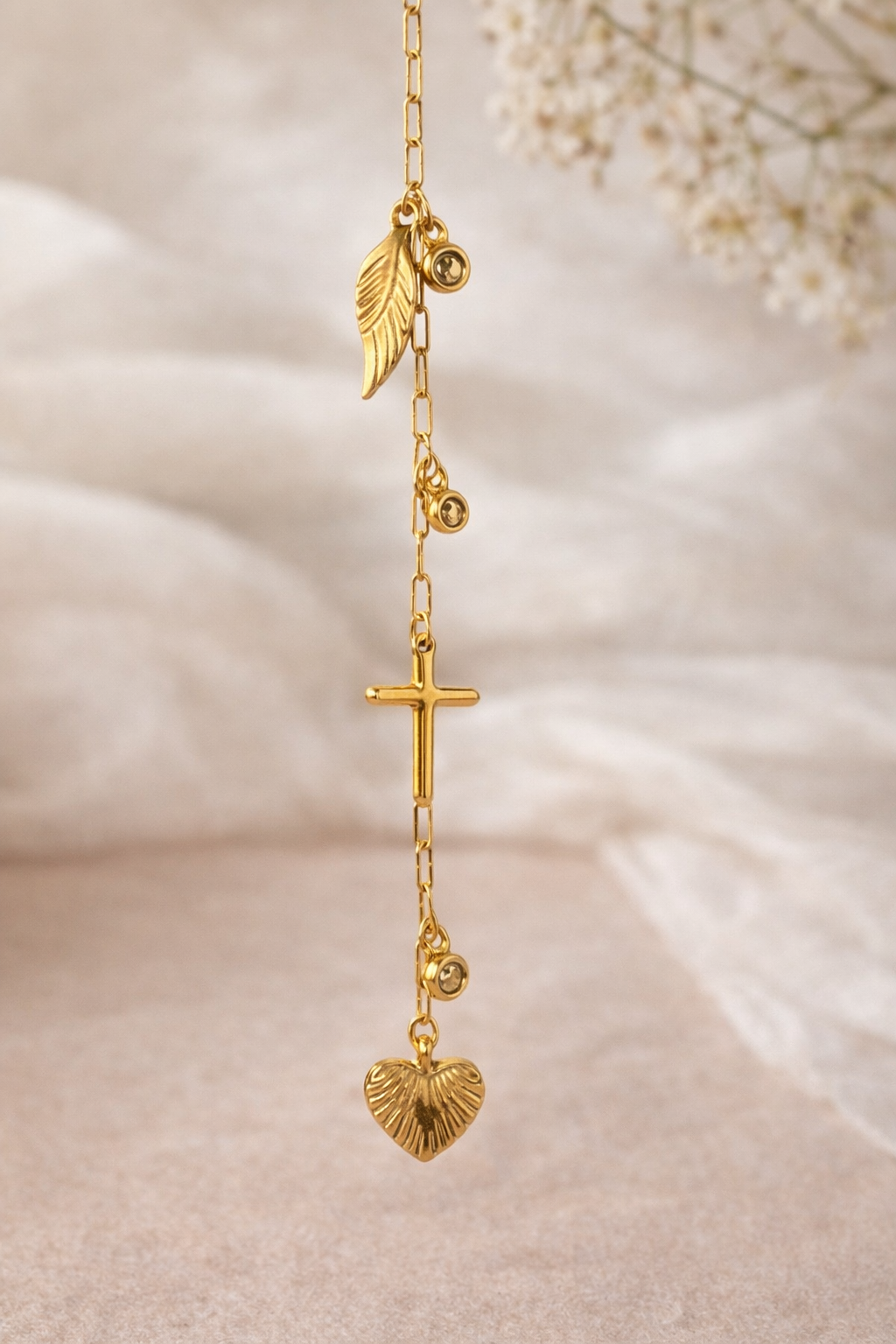 Faith Hope & Love Bracelet product shot — anti-tarnish gold bracelet India — SIOBHÁN