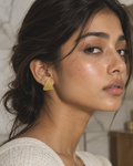 Textured Triangle Gold Studs — hammered anti-tarnish gold stud earrings India — SIOBHÁN