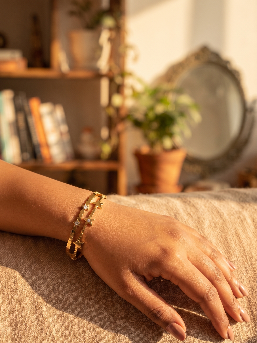 Star Double Band Bangle — anti-tarnish gold bangle India — SIOBHÁN
