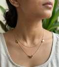 Double Layer Necklace with Butterfly Charms — anti-tarnish gold necklace India — SIOBHÁN