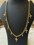 Gold Cross Diamond Studded Necklace WhatsApp real photo — anti-tarnish gold necklace India — SIOBHÁN