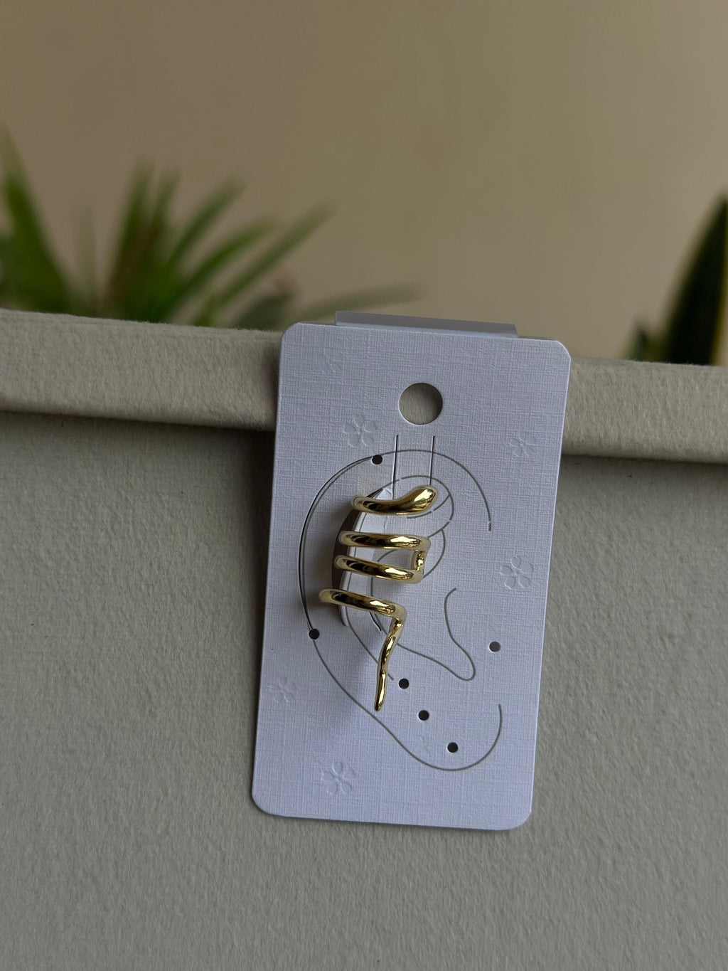 Gold Spiral Snake Ear Cuff