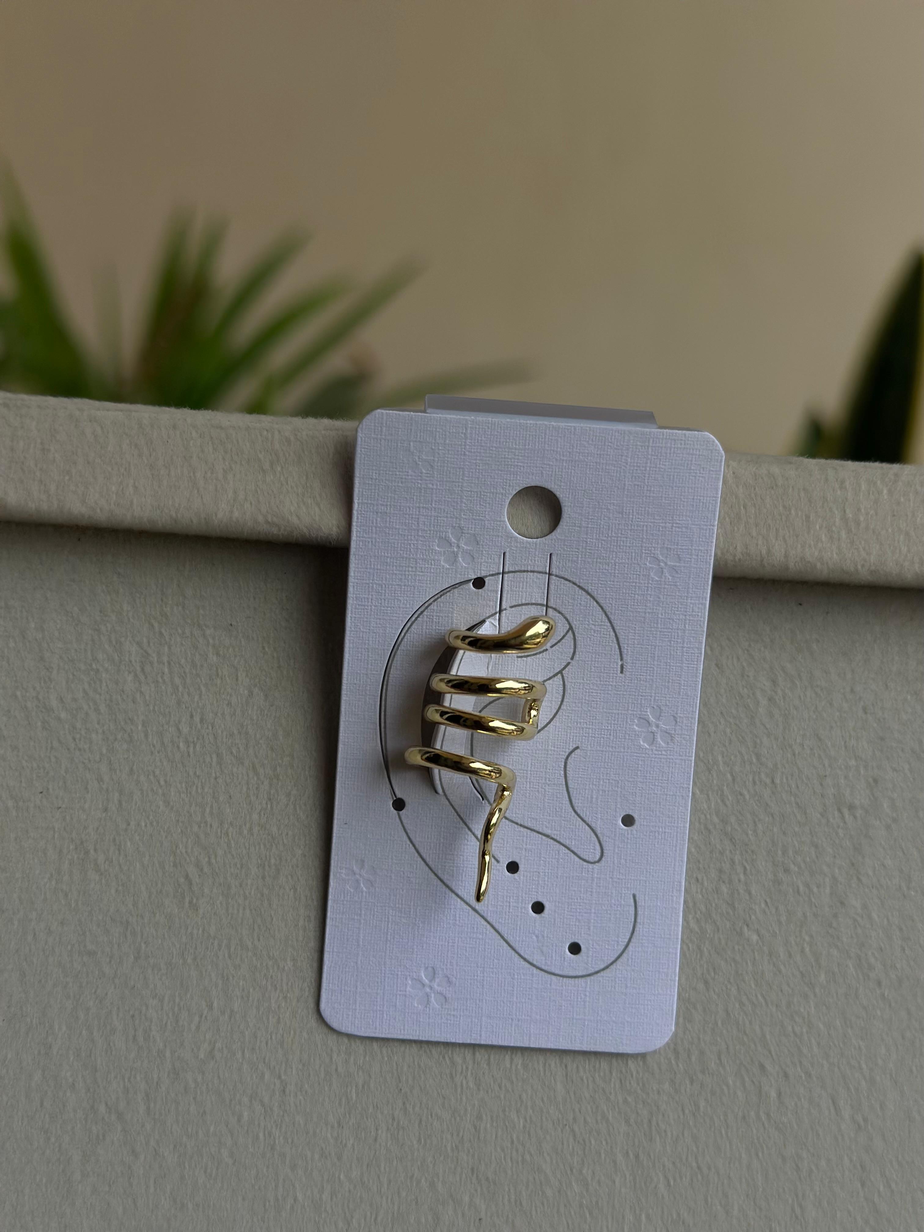 Gold Spiral Snake Ear Cuff