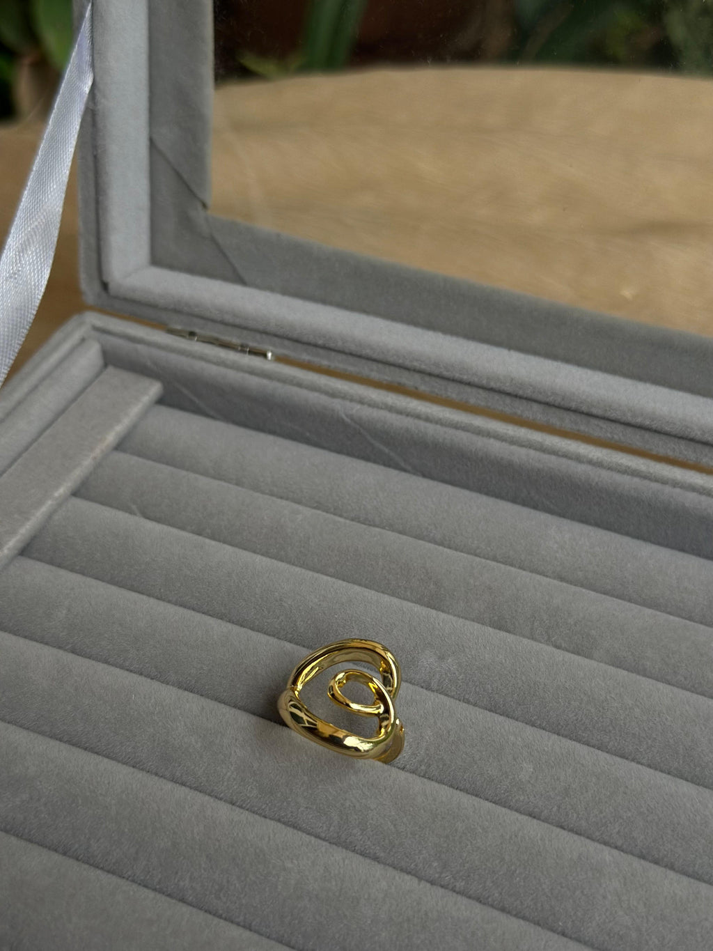 Sculptural Open Heart Ring