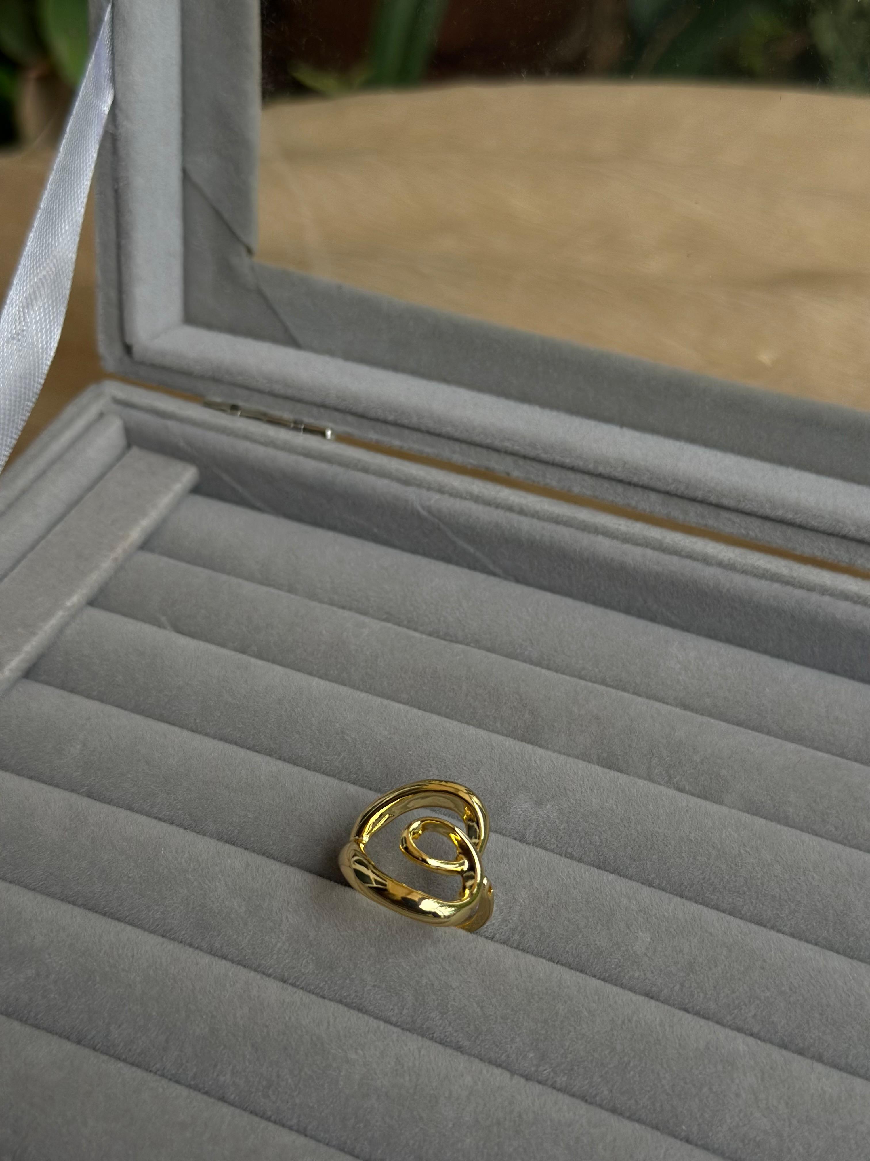 Sculptural Open Heart Ring
