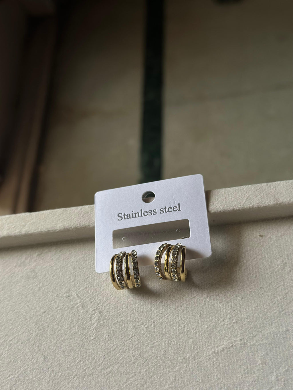 Stacked Pave Huggie Earrings