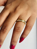 Gold Pavé Channel Eternity Band Ring on finger — gold ring India — SIOBHÁN