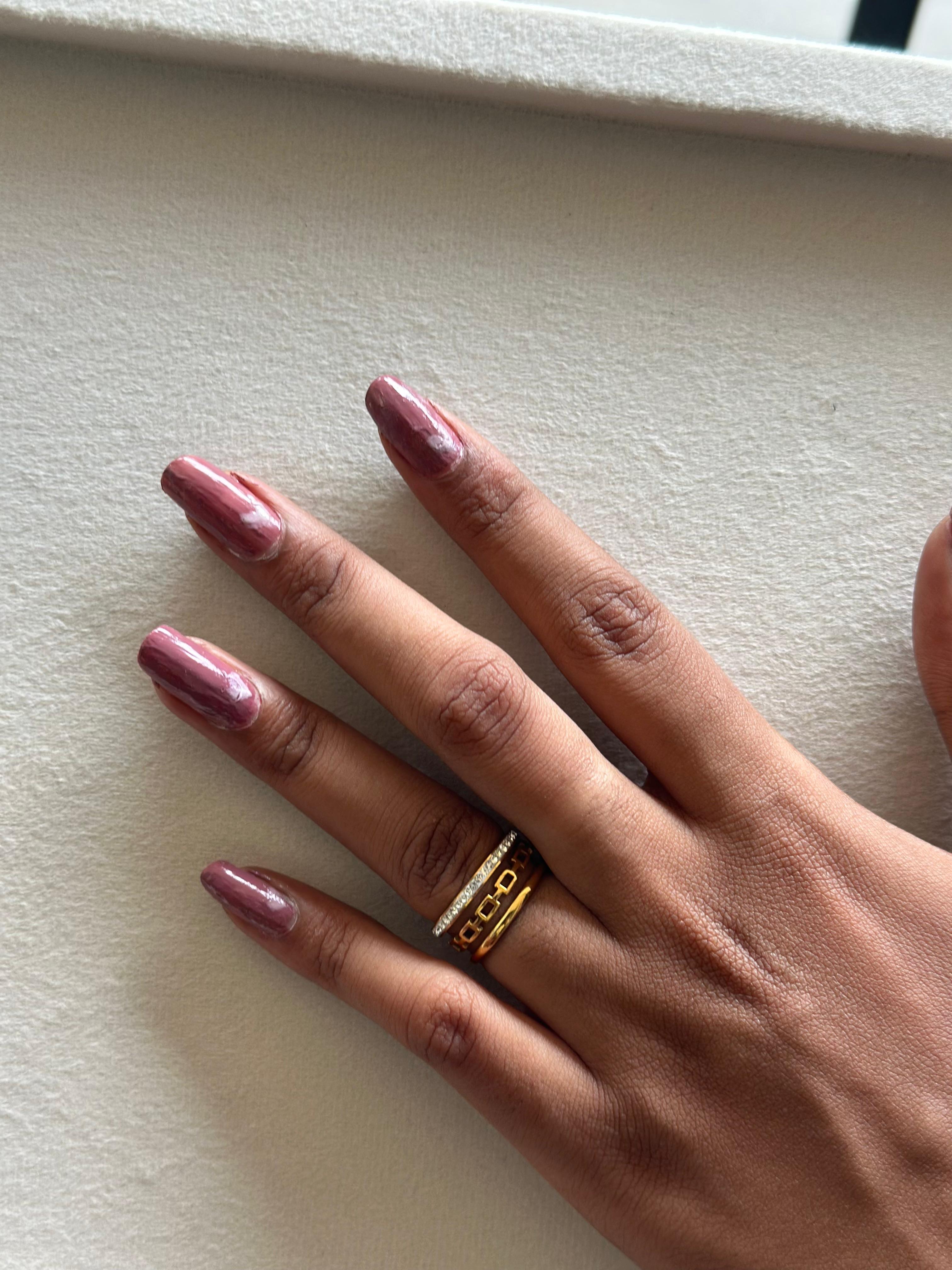 Gold Chain-Link Trio Ring Stack Set