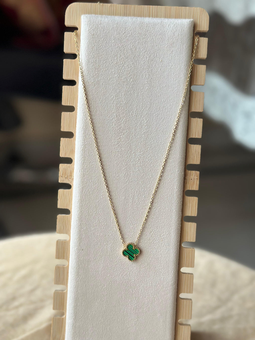 Malachite Clover Necklace