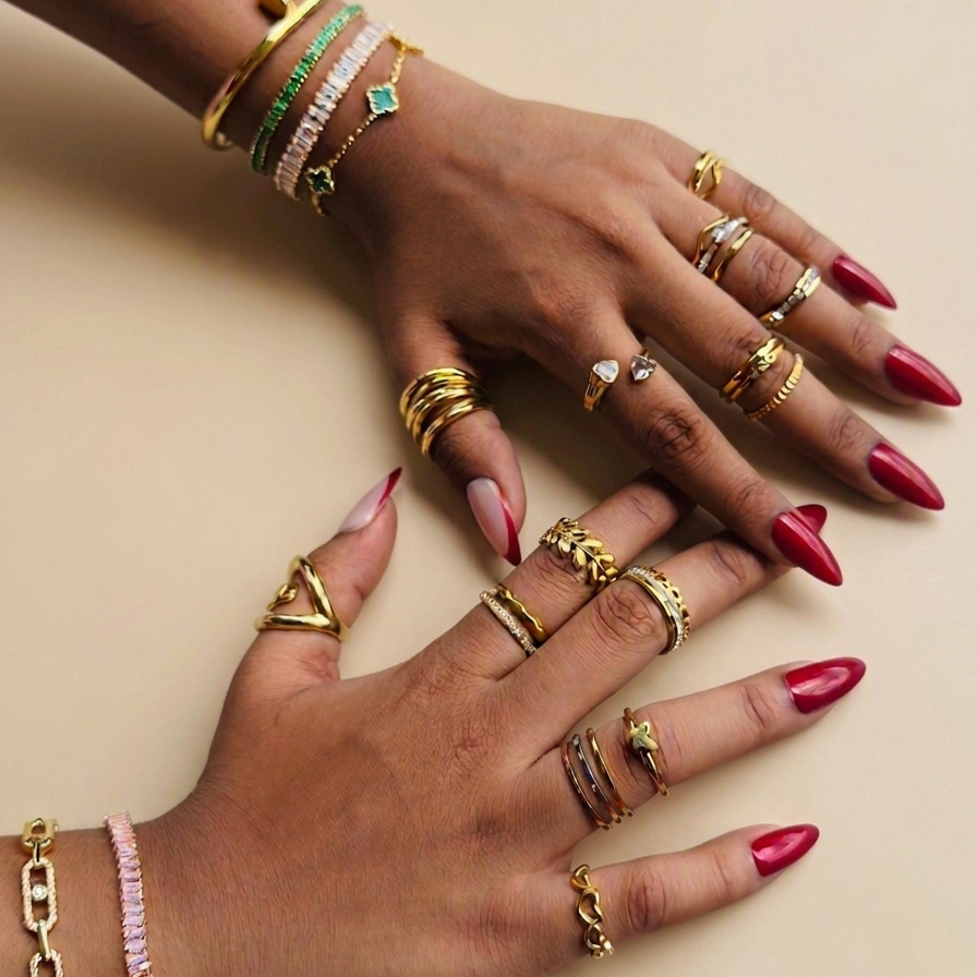 Gold Multi-Band Stacked Ring
