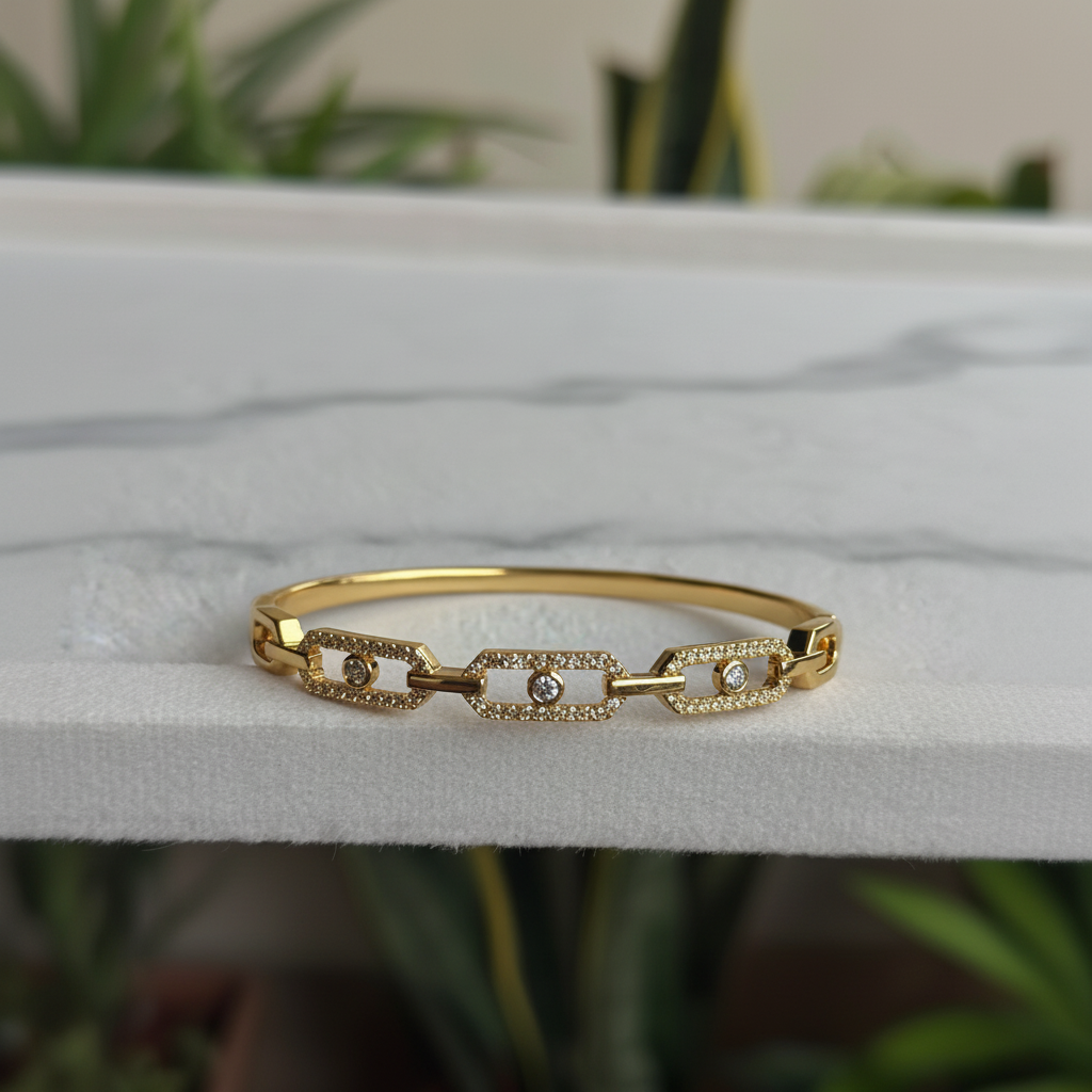 Diamond Screw-Head Bangle