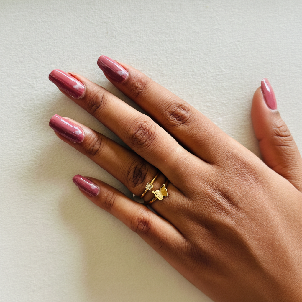 Gold Double-Band Butterfly & CZ Ring