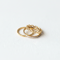Gold Chain-Link Trio Ring Stack Set