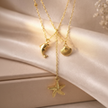 Mermaid Layered Necklace close-up ocean charm — anti-tarnish gold necklace India — SIOBHÁN