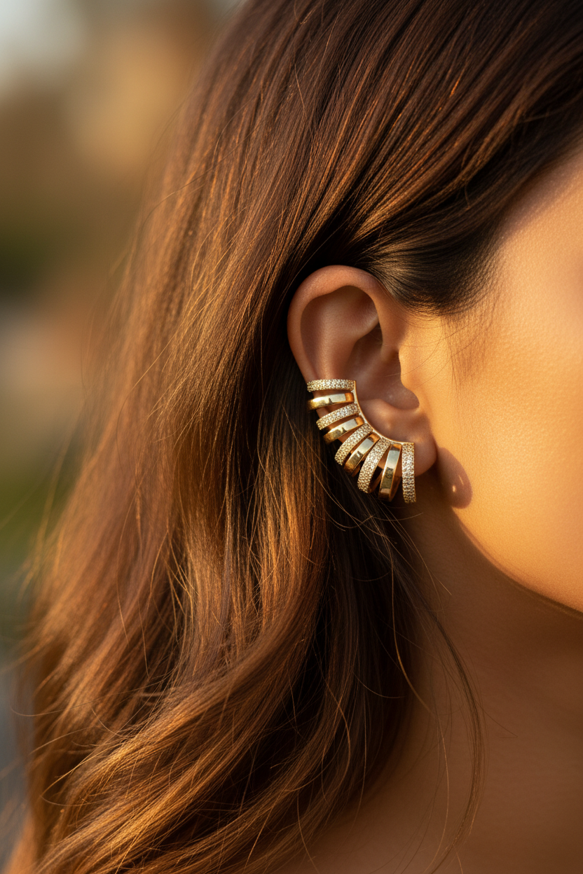 Stacked Pave Ear Cuff