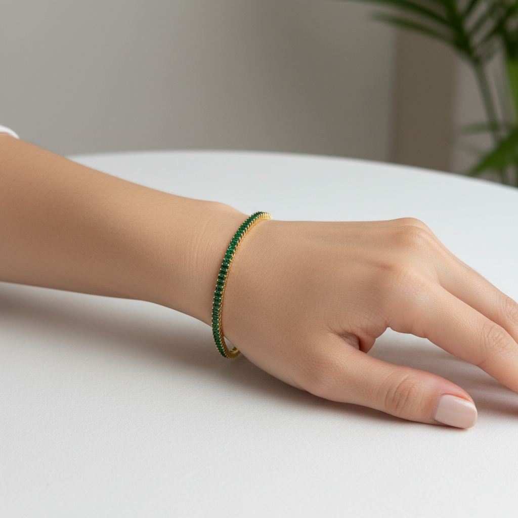 Emerald Baguette Tennis Bracelet