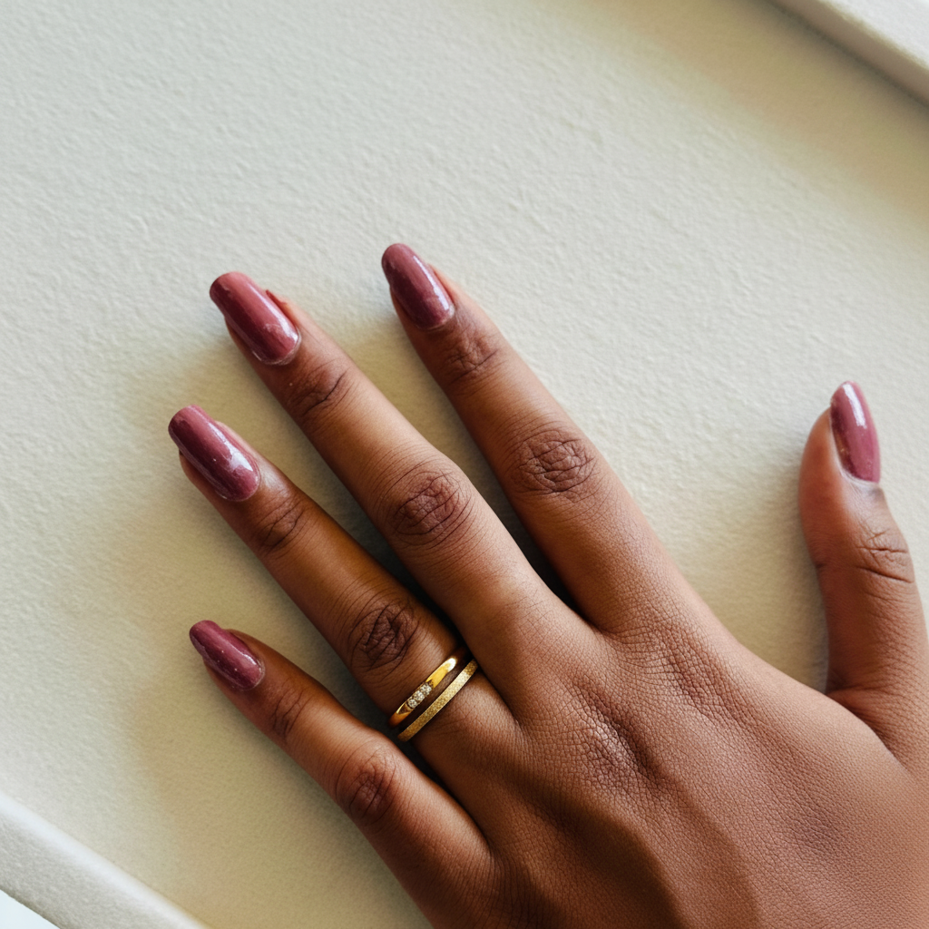 Gold Glitter & Triple CZ Ring Stack