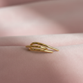 Textured Leaf Open Ring