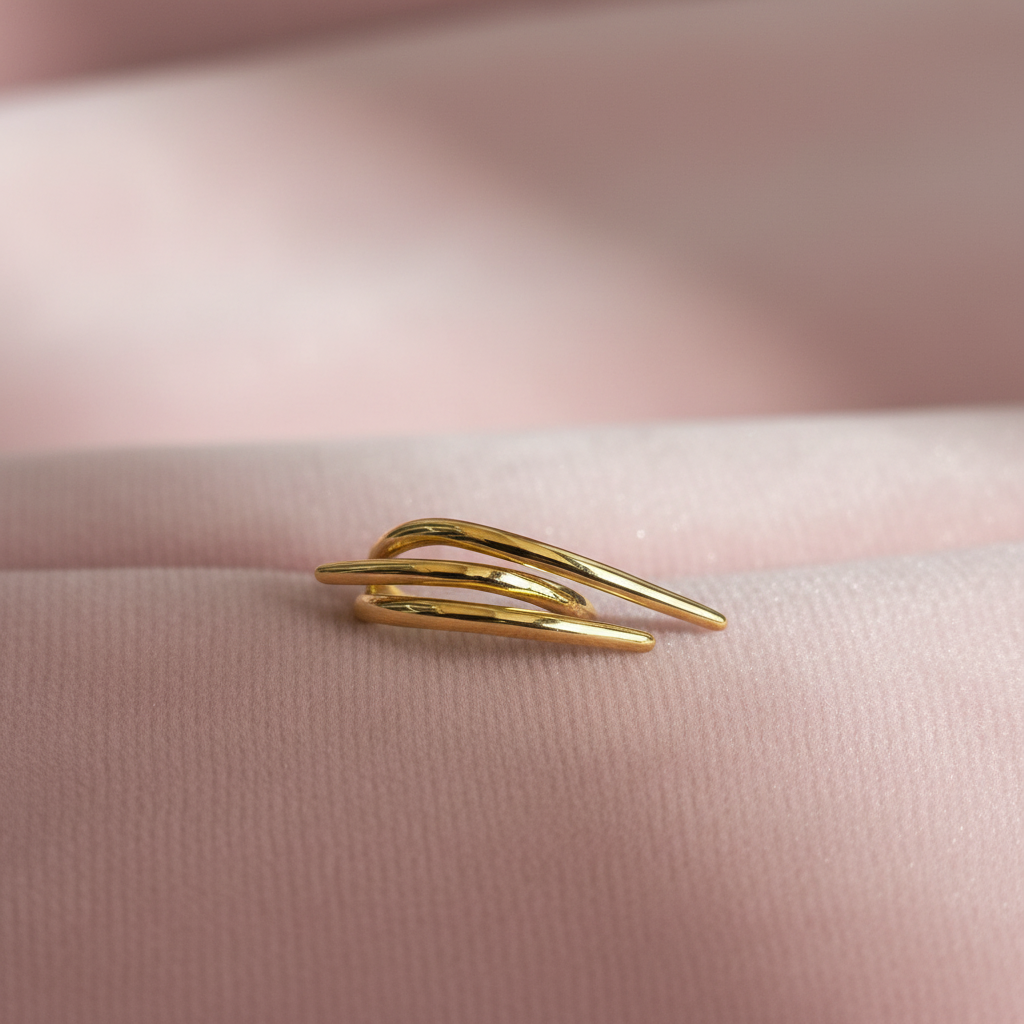 Textured Leaf Open Ring