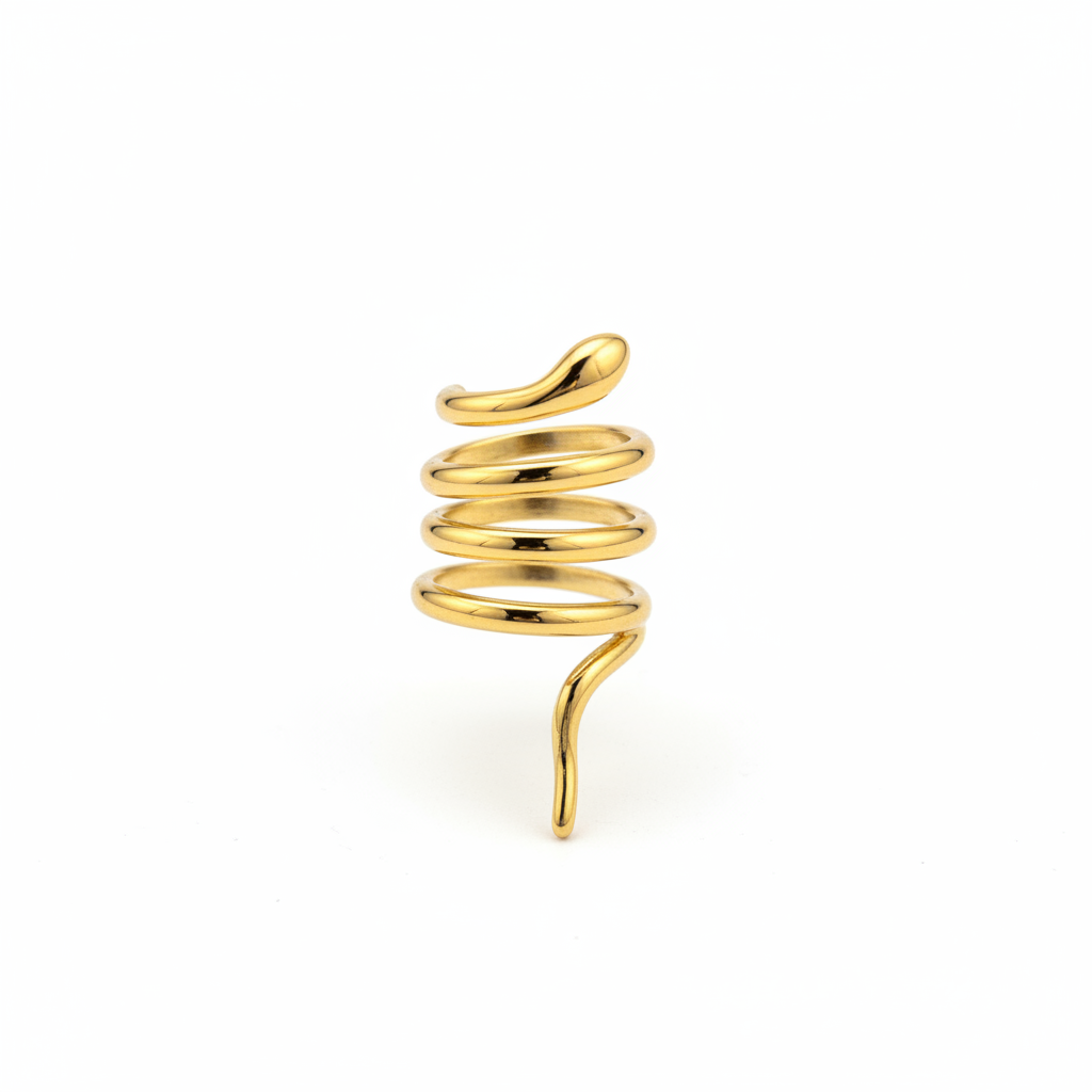 Gold Spiral Snake Ear Cuff