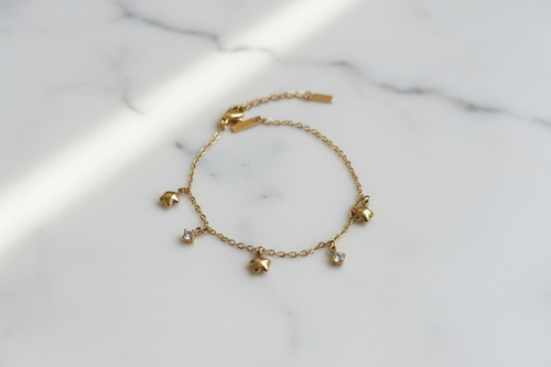 Celestial Star & Crystal Charm Bracelet corrected product shot — waterproof charm bracelet India — SIOBHÁN