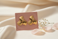 Gold Petal Bloom Earrings on jewelry card — anti-tarnish gold earrings India — SIOBHÁN