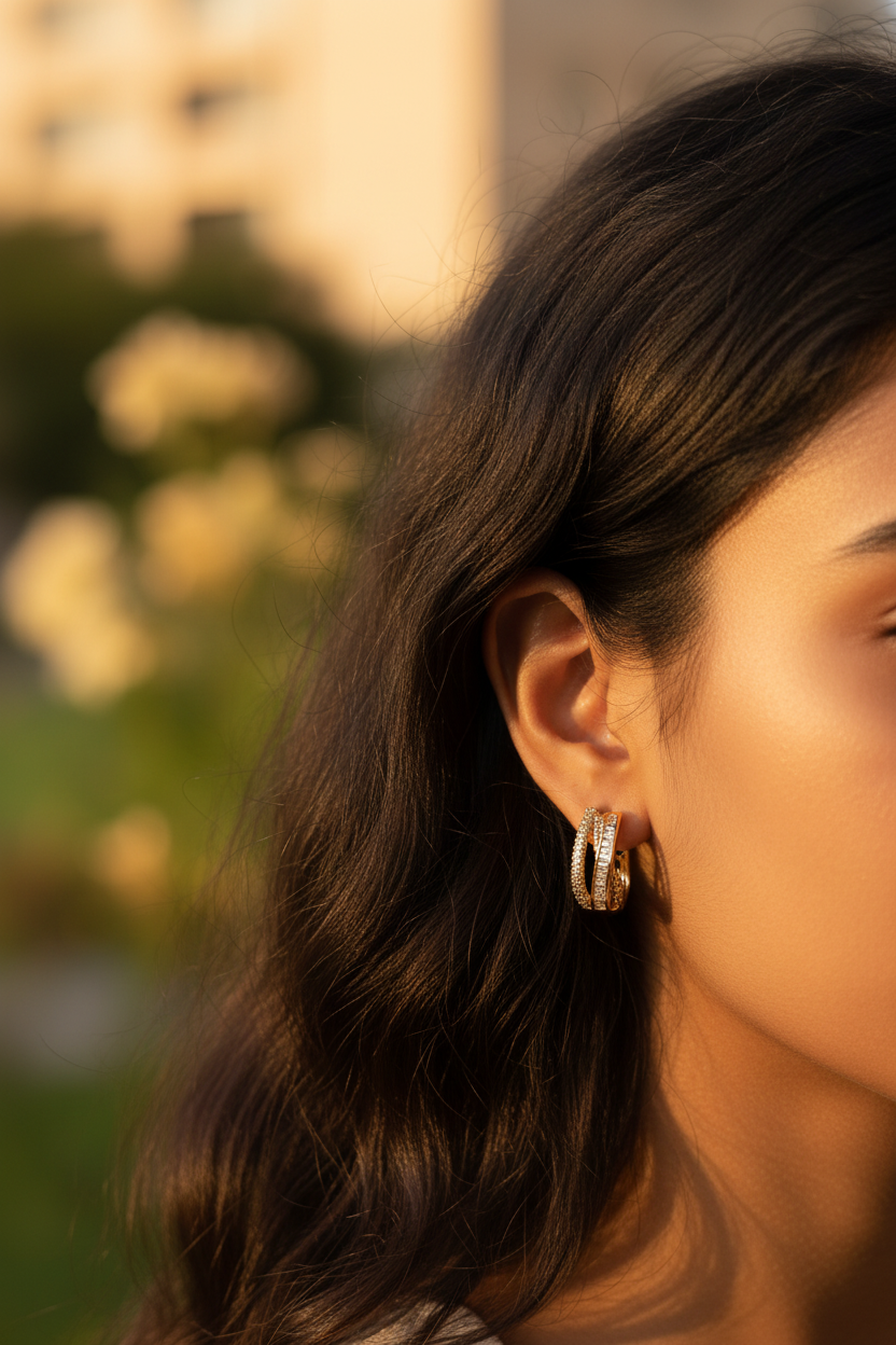 Aurora Pavé Huggie Earrings