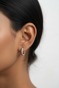 Gold & Grey CZ Huggie Hoops