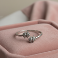 Pavé Spiral Cluster Open Ring — rose velvet background