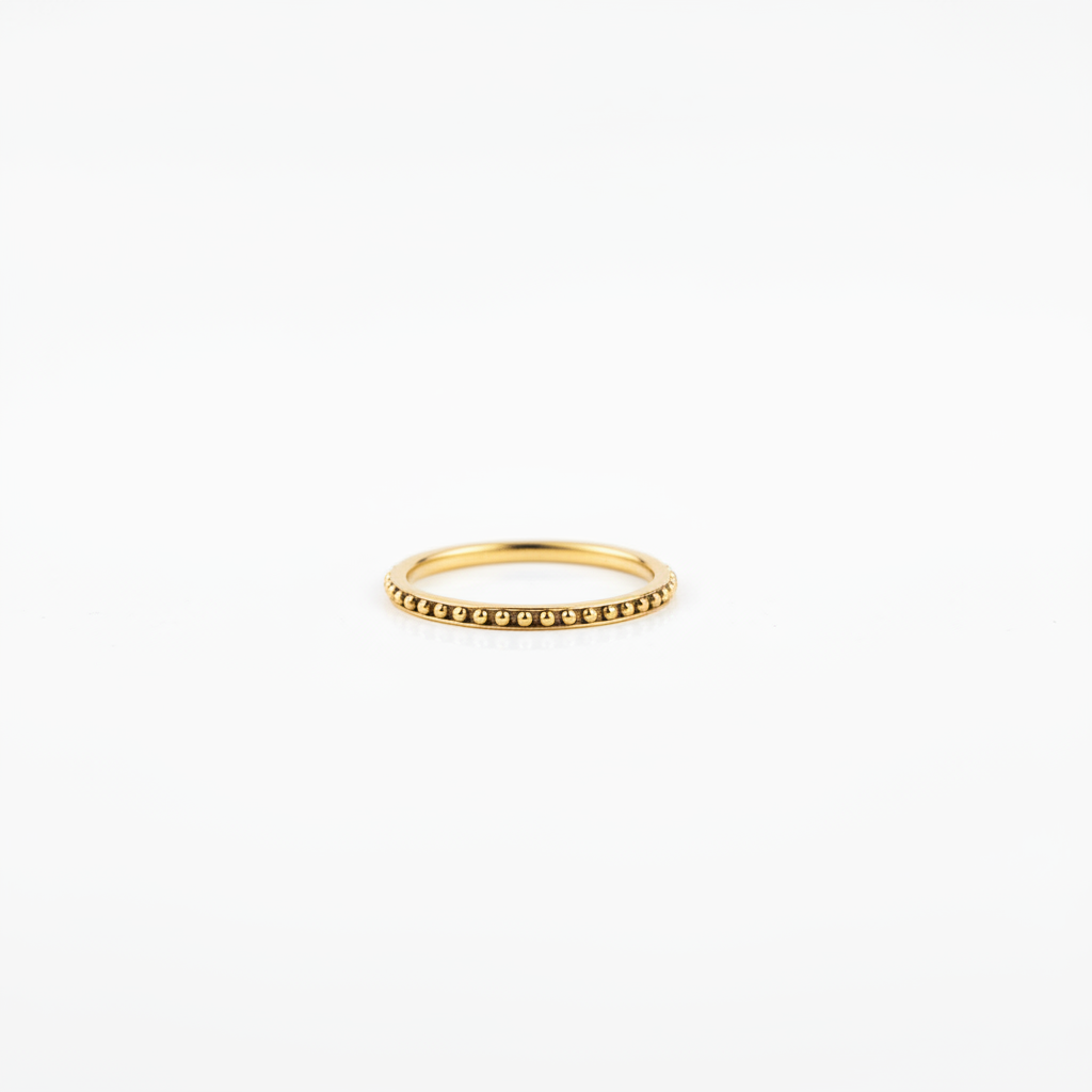 Gold Beaded Eternity Band Ring — hero shot