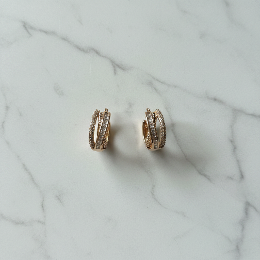 Aurora Pavé Huggie Earrings