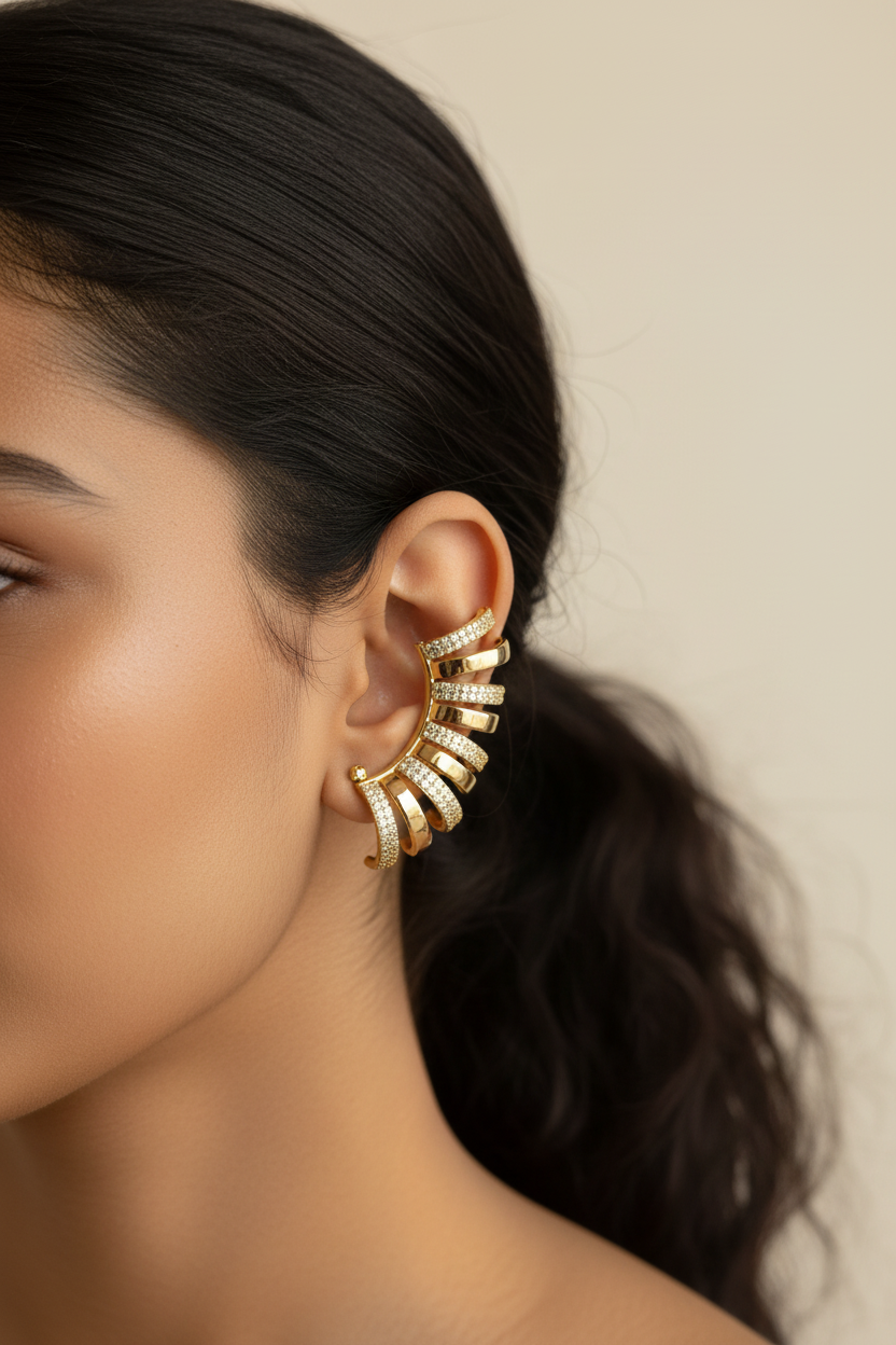 Stacked Pave Ear Cuff