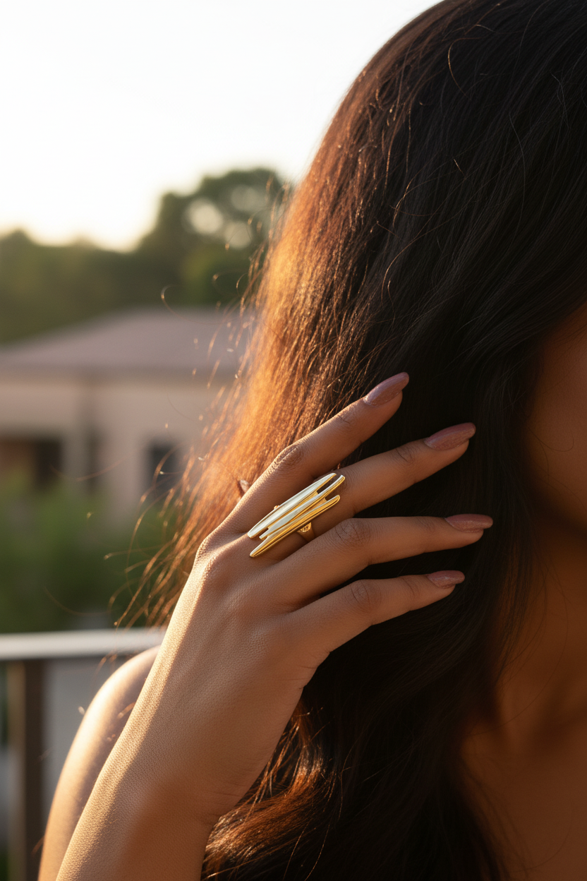 Multi-Ridge Sculptural Ring