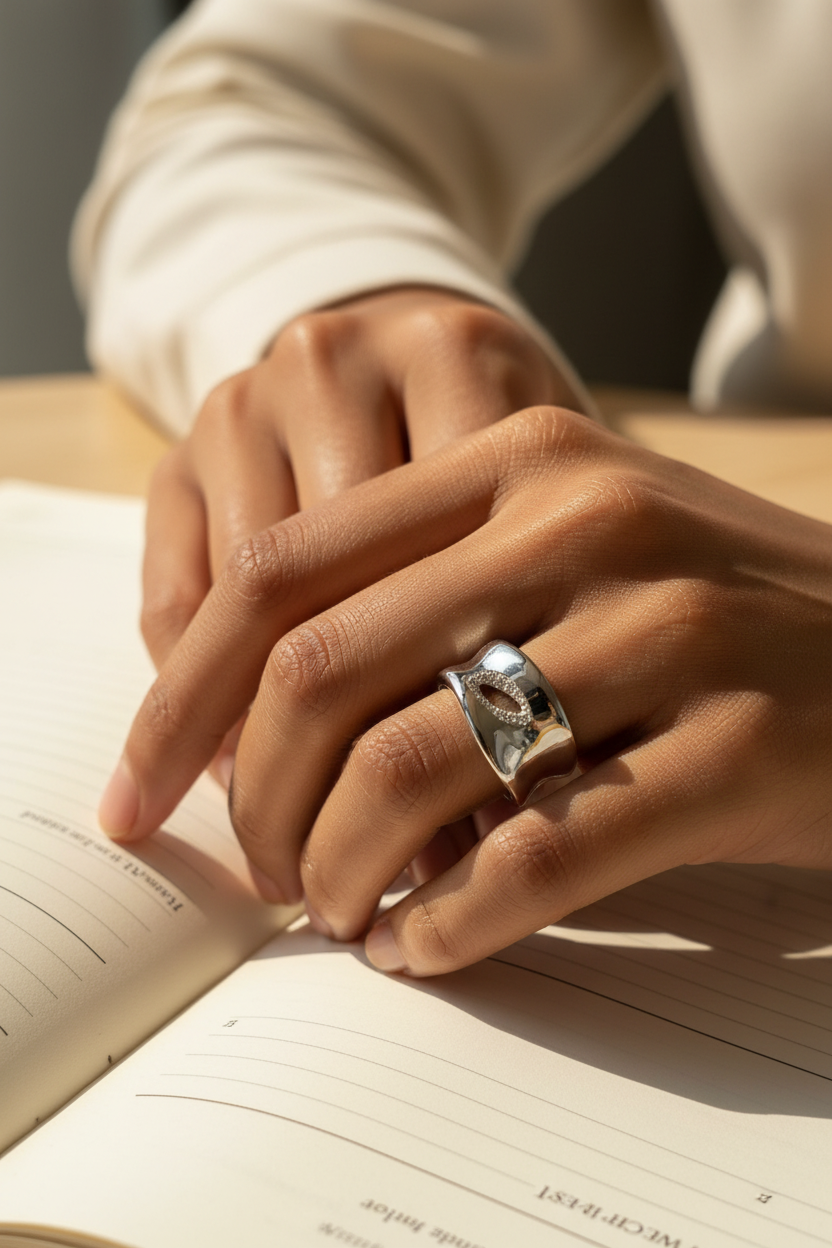 Dome Pavé Sculptural Ring