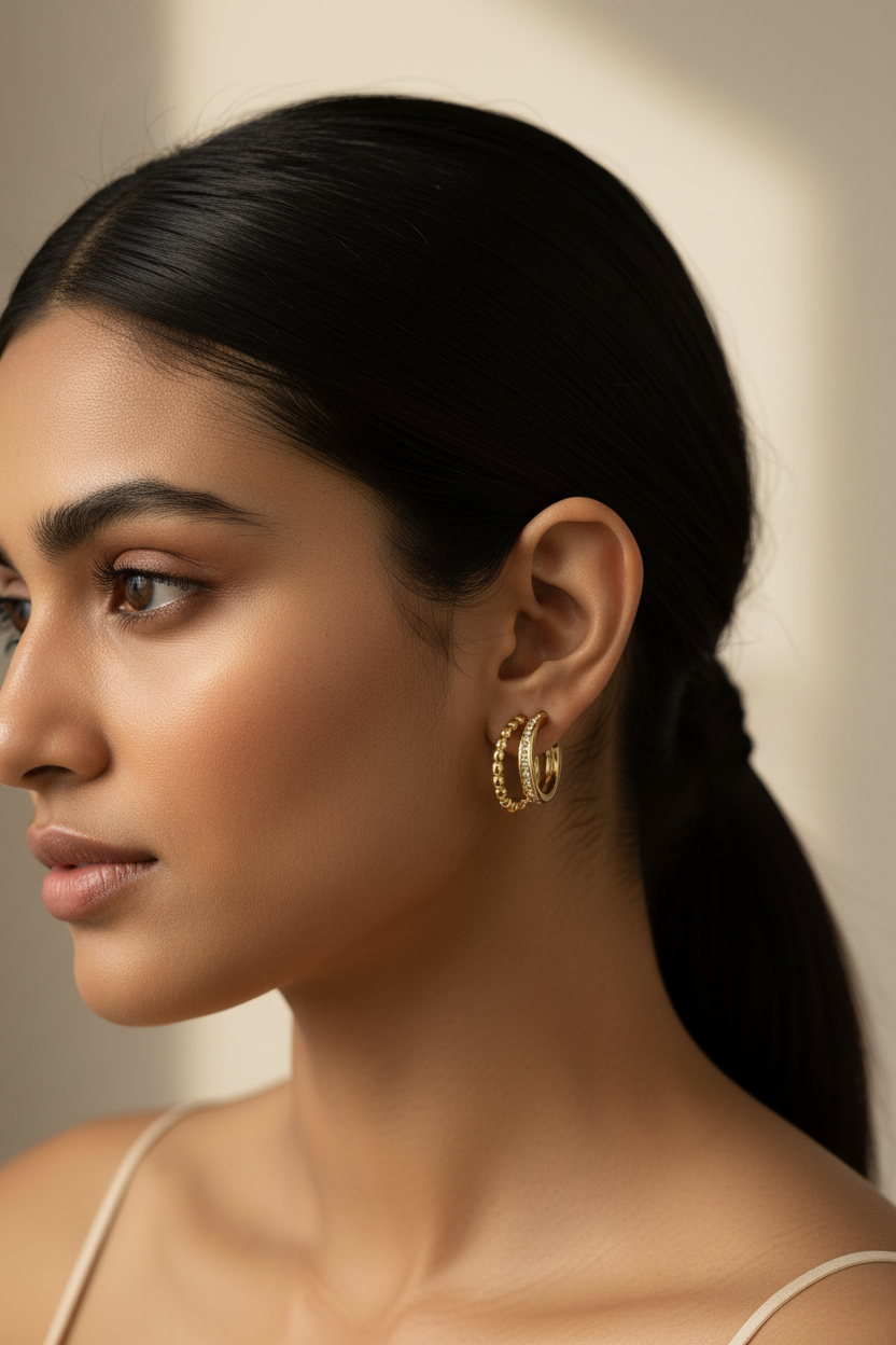 Twila Beaded Pavé Hoops