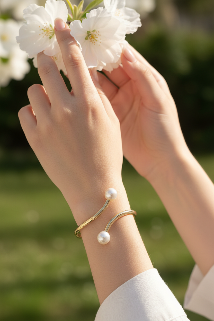 Pearl Twist Cuff Bracelet