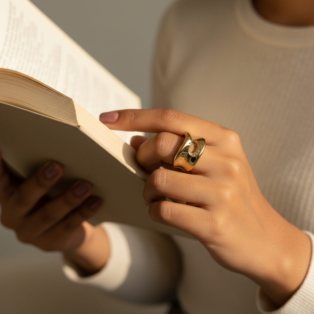 Gold Molten Wave Ring — gold ring India — SIOBHÁN