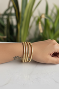 Gold Stacked Snake Chain Bracelet Set