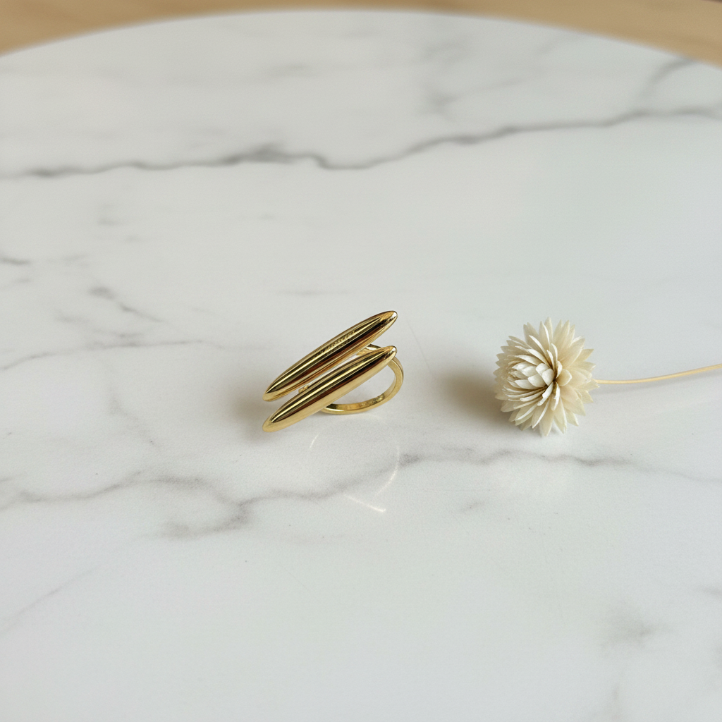 Double Bar Elongated Ring