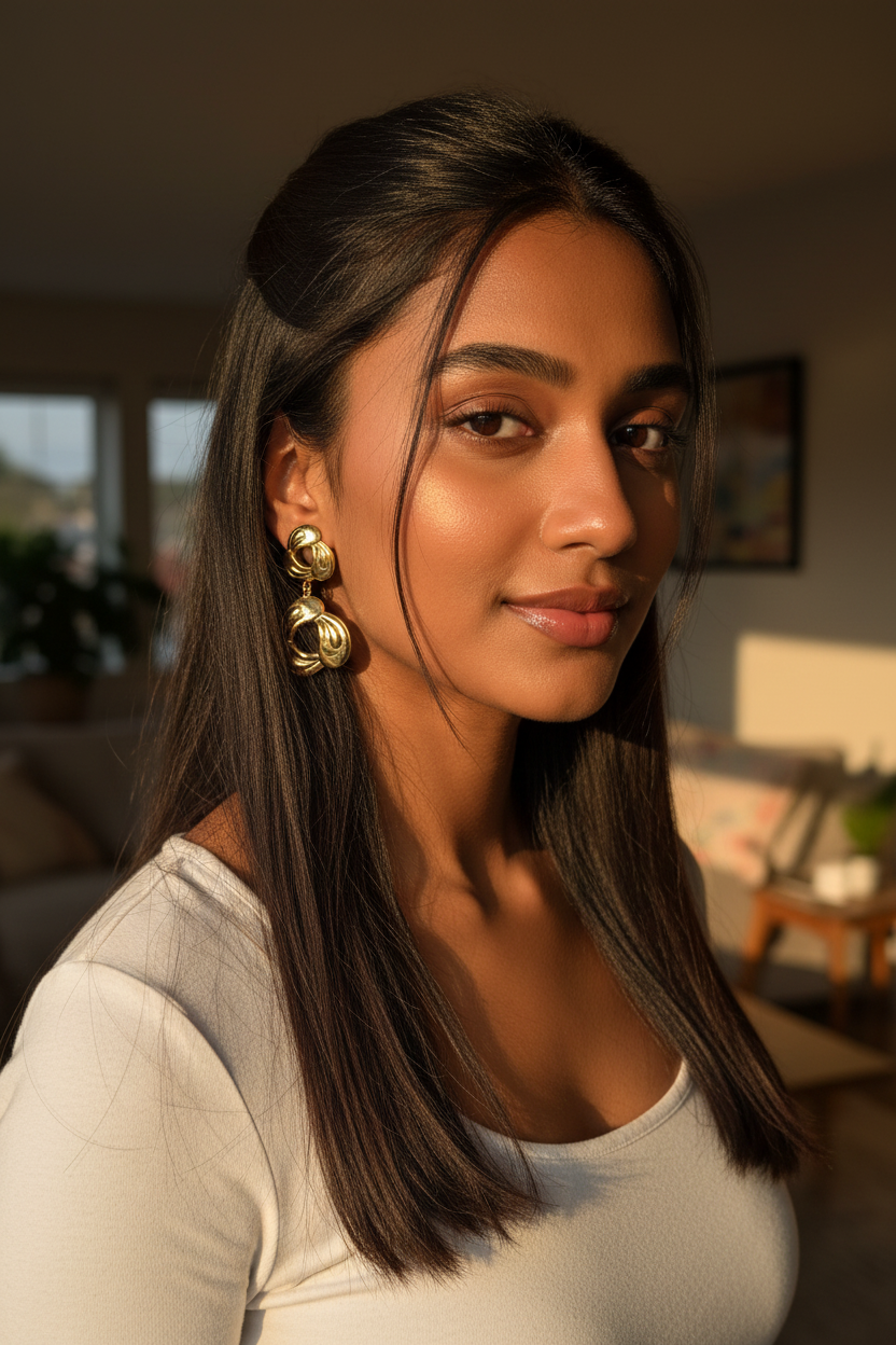 Twisted Knot Drop Earrings close-up — gold drop earrings India — SIOBHÁN