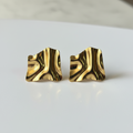Molten Gold Stud Earrings white background product shot — anti-tarnish gold studs India — SIOBHÁN