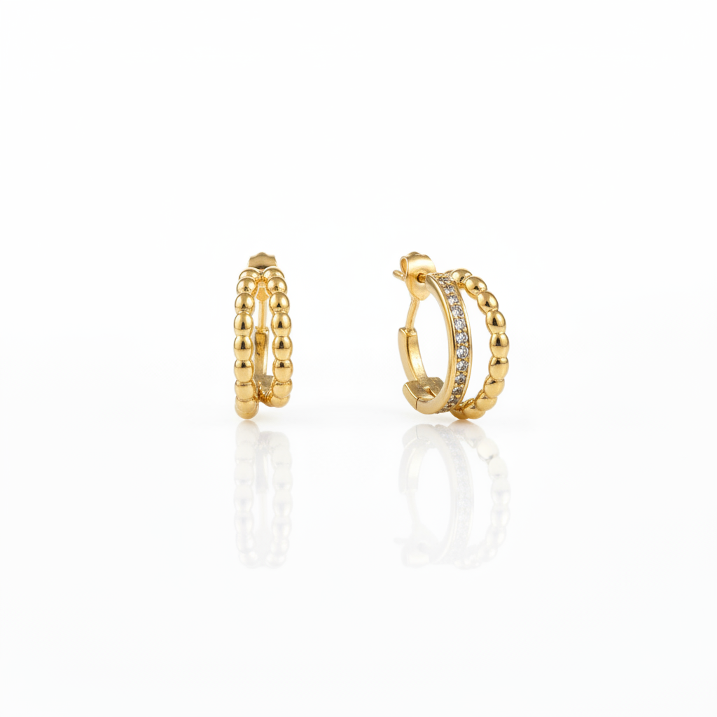 Twila Beaded Pavé Hoops