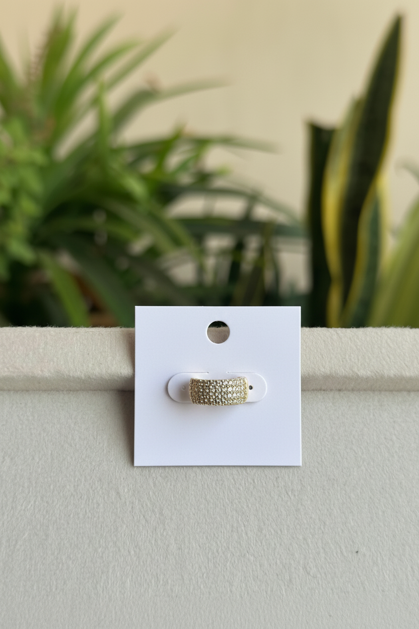 Gold Pavé Wide Band Ear Cuff